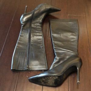 Knee High Black Leather Boots